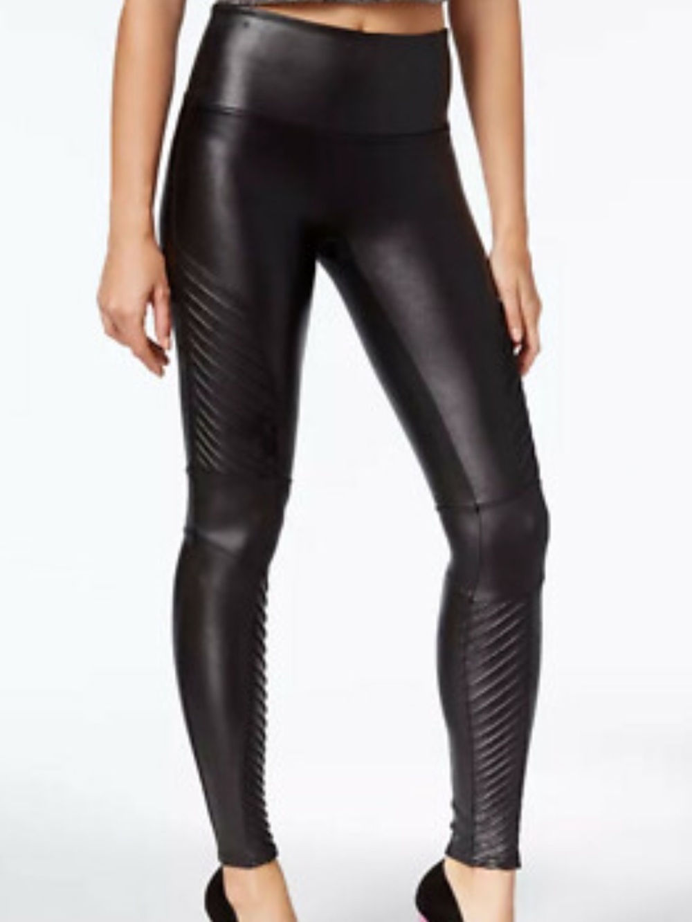Spanx Moto Faux Leather Legging Pants Black Medium M